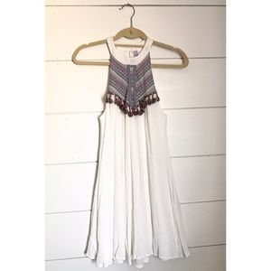 Francesca's Embroidered High Neck Shift Dress